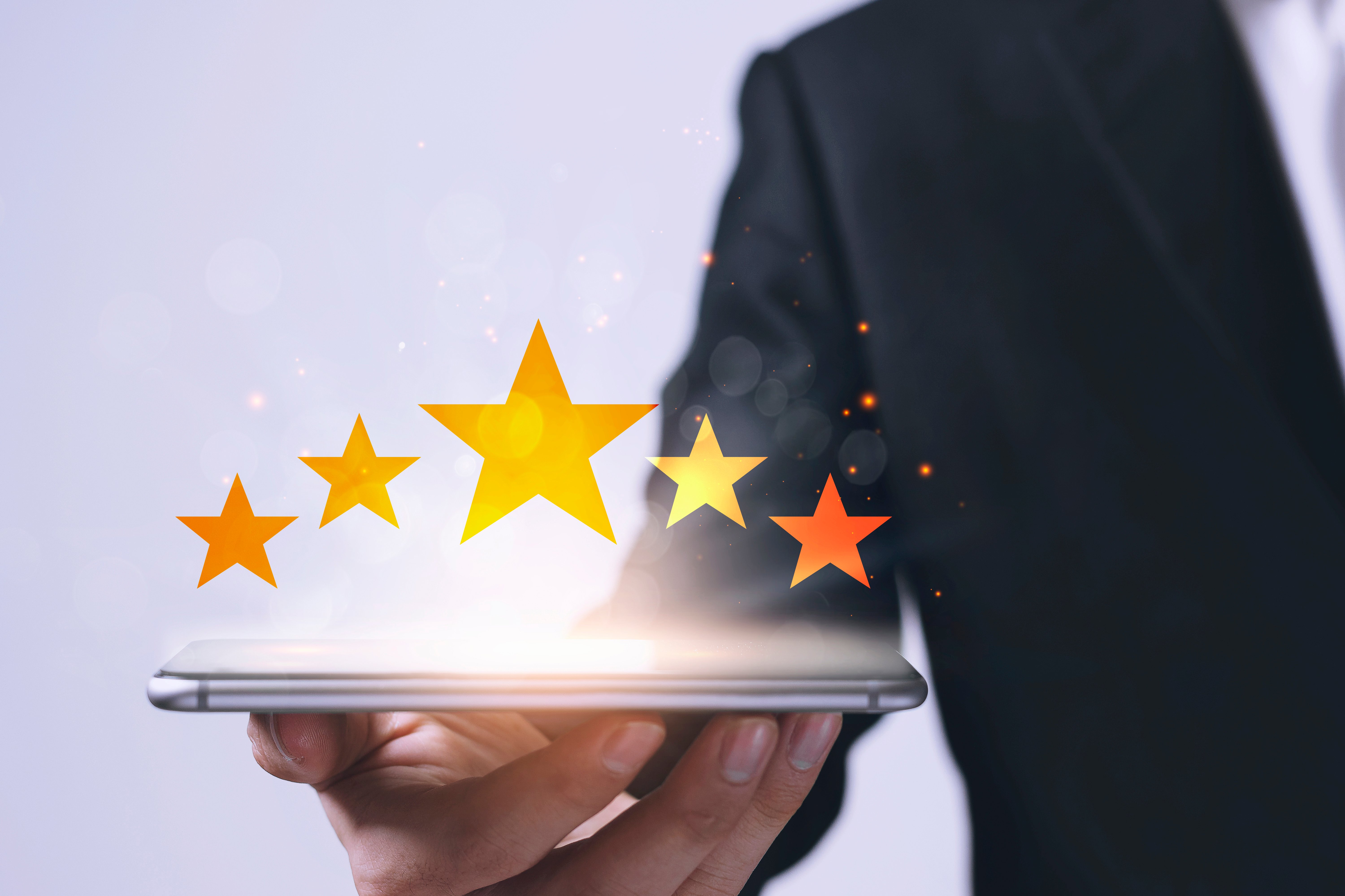 customer-satisfaction-concept-with-businessmen-give-rating-five-star-shape