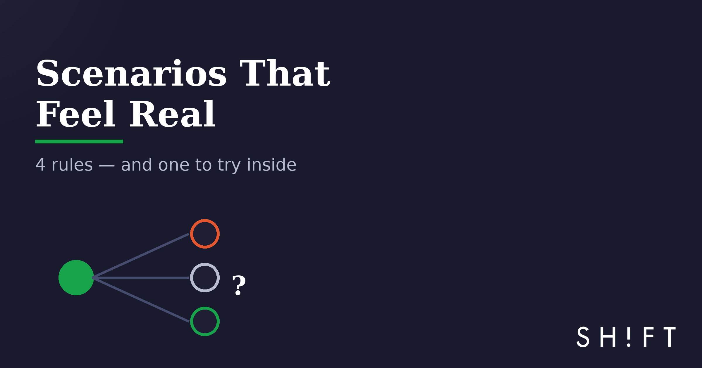 Scenarios that feel real — 4 rules
