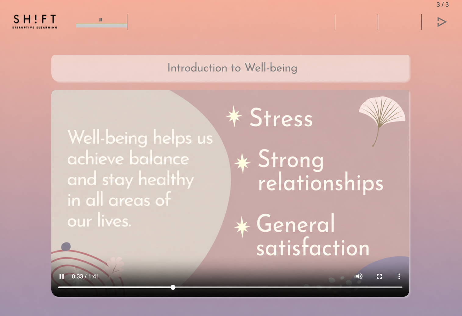 Branded, interactive course preview — Well-being