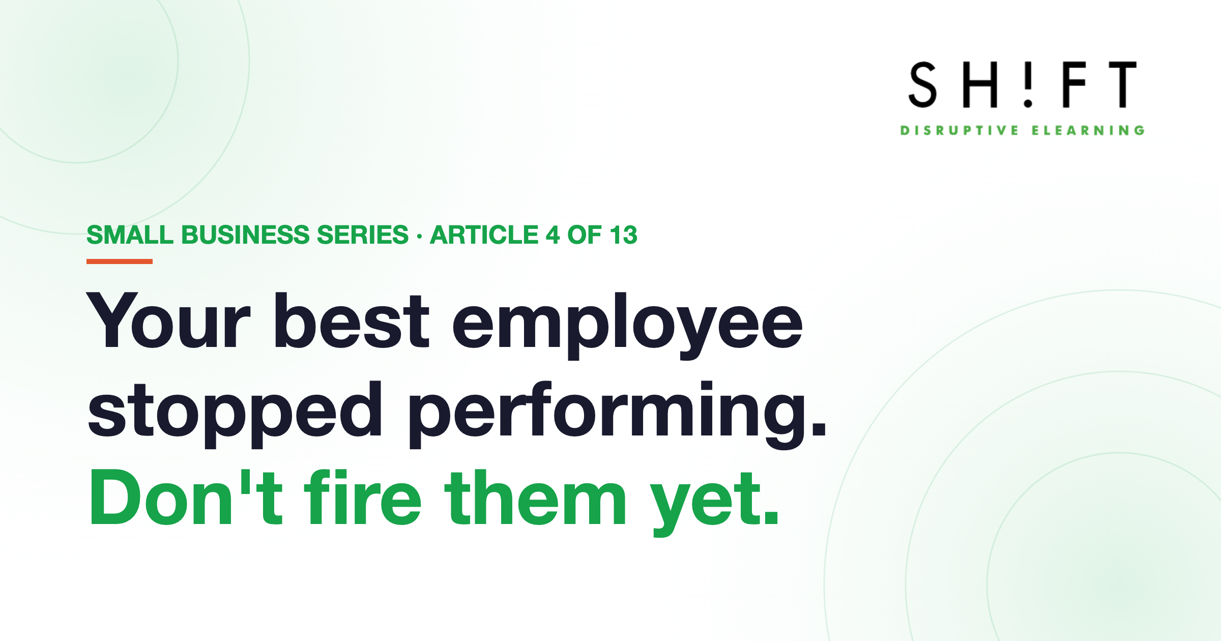 Your best employee stopped performing. Don't fire them yet.